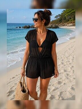 Swimsuits For All Semi Sheer Romper Cover-up 14/16